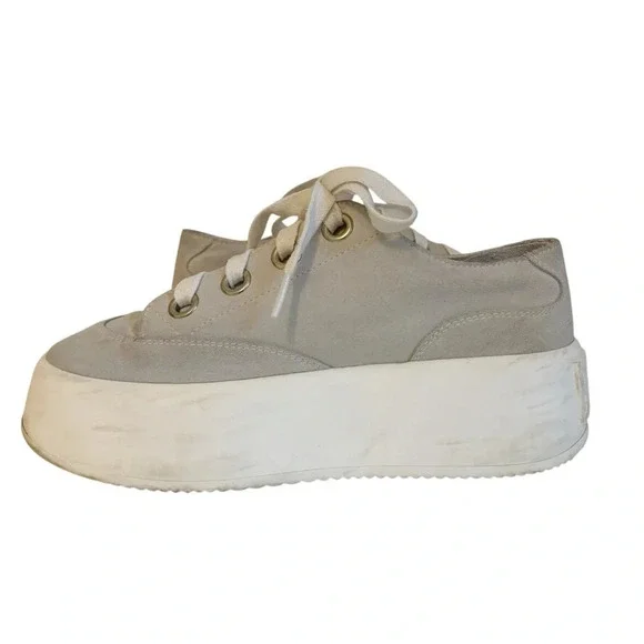 MM6 Maison Martin Margiela Gray Suede Chunky Platform Sneakers Size 39 US 9 - Picture 6 of 9